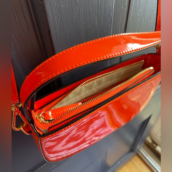 Frances Valentine Grace Crossbody Soft Patent Orange - Picture 4 of 7